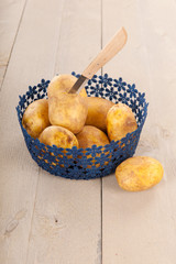 Blue basket potatoes