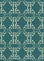 Damask seamless floral pattern. Vintage vector illustration.
