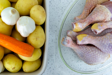 Raw chicken legs