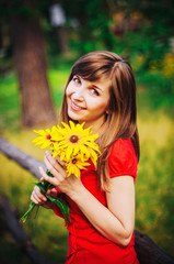 girl with flowers