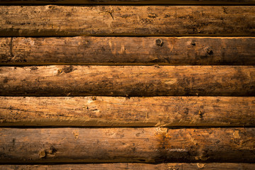 Wooden wall from logs