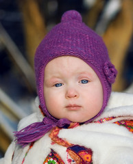 Closeup portrait of baby girl