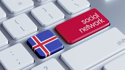 Iceland Social Network Concept.