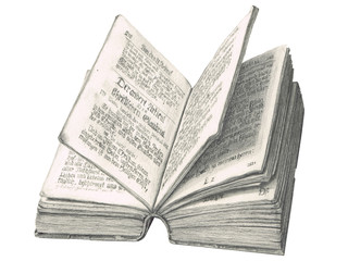 Fototapeta premium Pencil drawing of an ancient german catechism