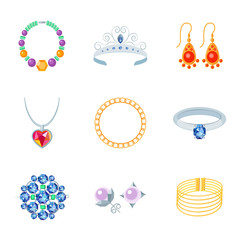 Jewelry Icons Flat