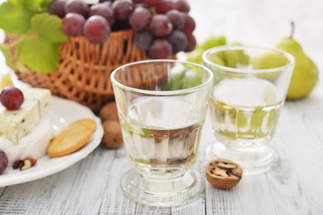Glass with wine