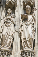 Statues at the famous Votivkirche in Vienna