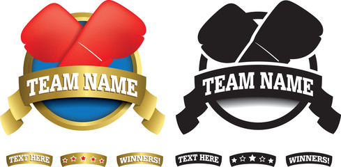 Badge, symbol or icon on white for boxing