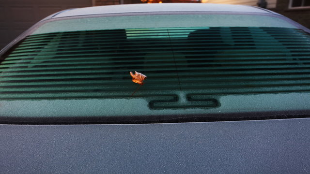 A timelapse of defrosting car window