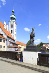Fototapeta premium Architecture in historical center of Cesky Krumlov.
