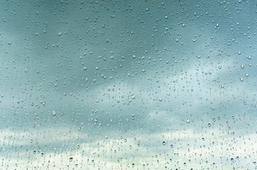 water drops on window glass