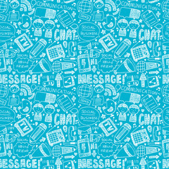 seamless doodle communication pattern