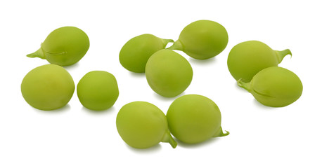 Green peas vegetable, isolated on white background