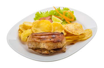 Obraz na płótnie Canvas Grilled pork with potato