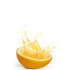 Naklejka na ściany i meble Orange juice splashing