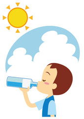 水分補給　男の子