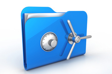 folder with safe lock