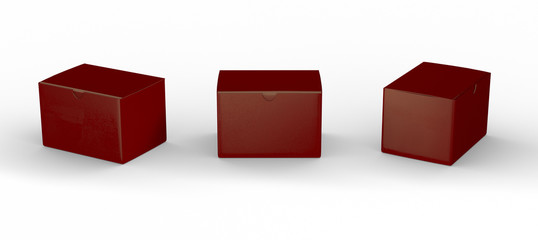 Red blank box packaging with clipping path