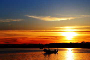 サロマ湖登栄床の夕景