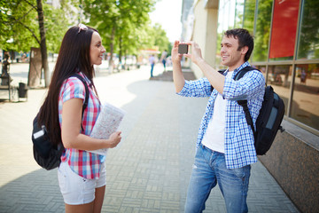 Taking photo of girlfriend