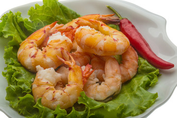 Unshelled king prawn