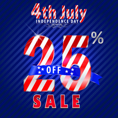 4th july Independence Day sale,25% off sale - vector eps10