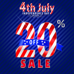 4th july Independence Day sale,20% off sale - vector eps10