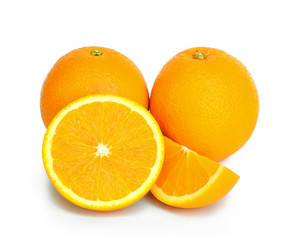 Orange fruit sliced isolated on white background