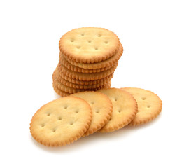 crackers on white background