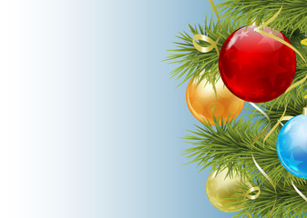 Christmas background with balls. Vector.