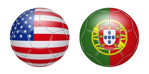 Naklejka premium Football. United States Portugal