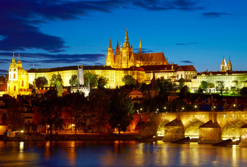 Fototapeta na wymiar Prague Castle after sunset. Czech republic