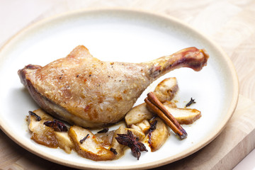 duck baked with apples