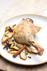 duck baked with apples