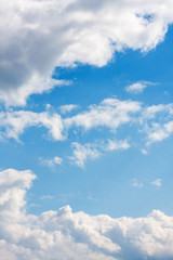 blue sky with clouds, close up