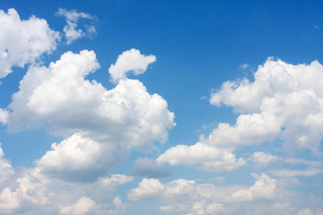 blue sky with clouds, close up