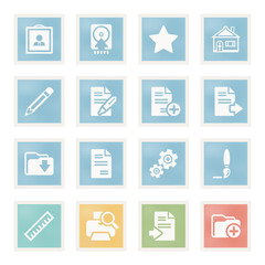 Document icons on paper.