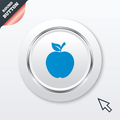 Apple sign icon. Fruit with leaf symbol.