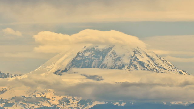Mountain Time Lapse Mt Rainier Zoom