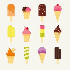 Vector ice cream collection