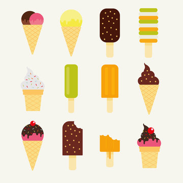 Vector ice cream collection