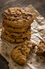 gestapelte Schoko-Cookies