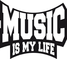 Music is my Life Text Logo Design