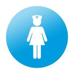 Etiqueta redonda enfermera