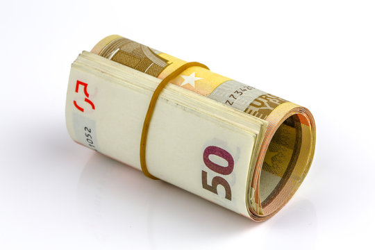 Roll of one Fifty euro banknotes