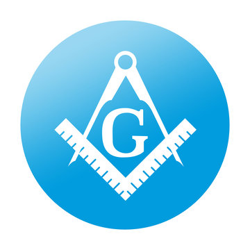 Etiqueta redonda simbolo masoneria