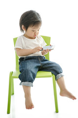 Little boy with smart phone