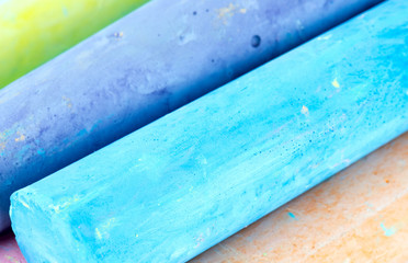 colorful chalks isolated on white