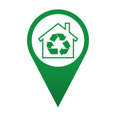 Icono localizacion simbolo reciclaje en el hogar