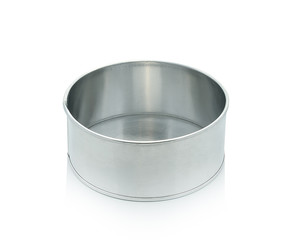 aluminum container on white background